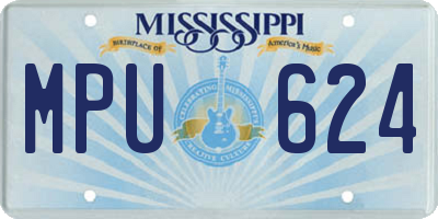 MS license plate MPU624