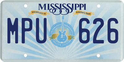 MS license plate MPU626