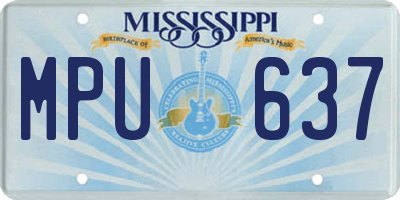 MS license plate MPU637