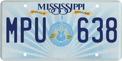 MS license plate MPU638