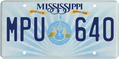MS license plate MPU640