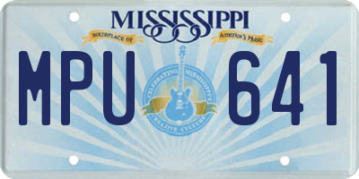 MS license plate MPU641