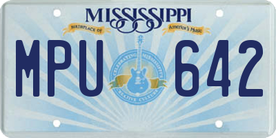 MS license plate MPU642