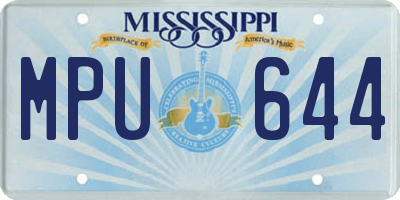 MS license plate MPU644