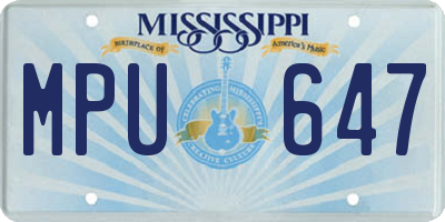 MS license plate MPU647