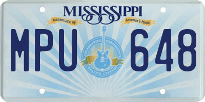 MS license plate MPU648