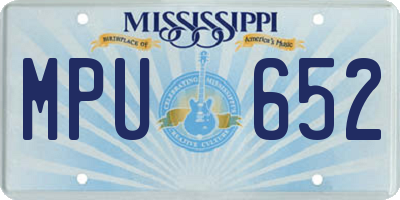 MS license plate MPU652