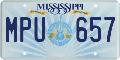 MS license plate MPU657
