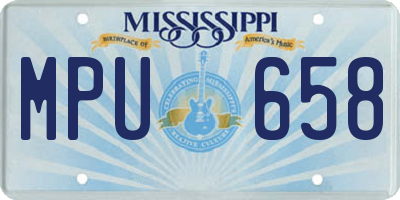 MS license plate MPU658