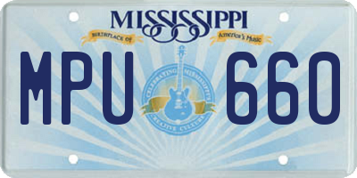 MS license plate MPU660