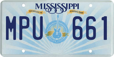 MS license plate MPU661
