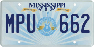 MS license plate MPU662