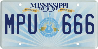 MS license plate MPU666