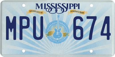 MS license plate MPU674