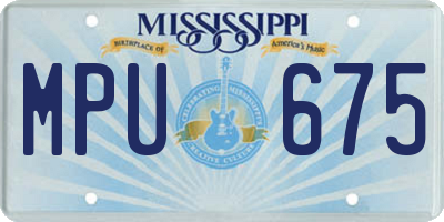 MS license plate MPU675