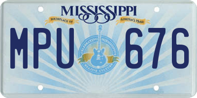 MS license plate MPU676