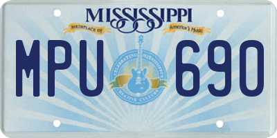 MS license plate MPU690