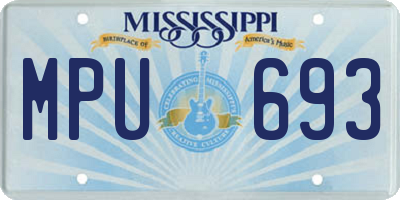 MS license plate MPU693