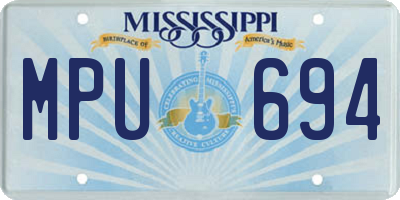 MS license plate MPU694