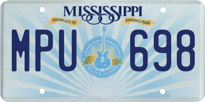 MS license plate MPU698