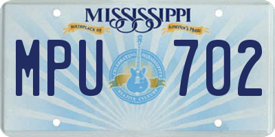 MS license plate MPU702