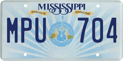 MS license plate MPU704