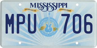 MS license plate MPU706