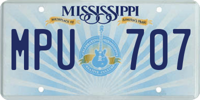 MS license plate MPU707
