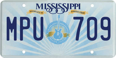 MS license plate MPU709