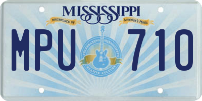 MS license plate MPU710