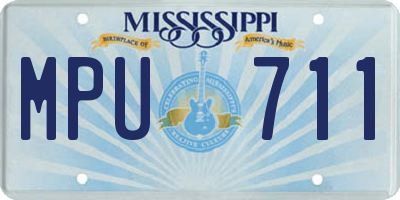 MS license plate MPU711