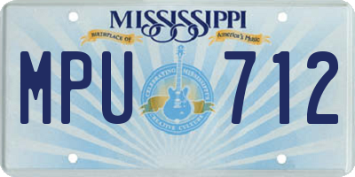 MS license plate MPU712