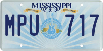 MS license plate MPU717