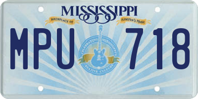 MS license plate MPU718