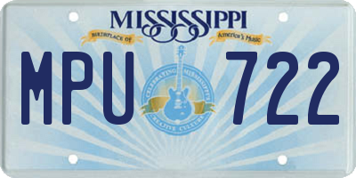 MS license plate MPU722