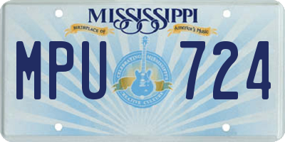 MS license plate MPU724