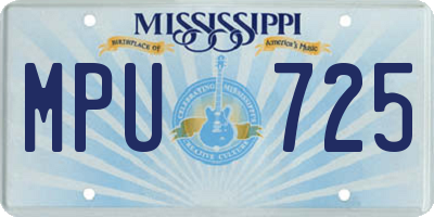 MS license plate MPU725