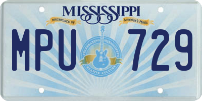 MS license plate MPU729