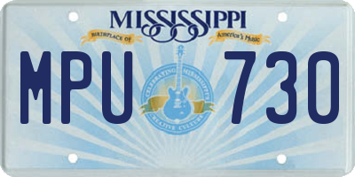 MS license plate MPU730
