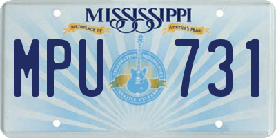 MS license plate MPU731