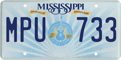 MS license plate MPU733