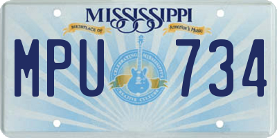 MS license plate MPU734