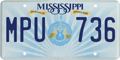 MS license plate MPU736
