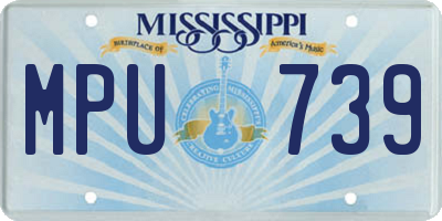MS license plate MPU739