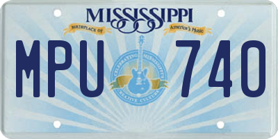 MS license plate MPU740