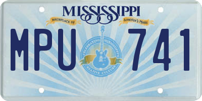MS license plate MPU741