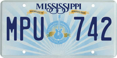MS license plate MPU742