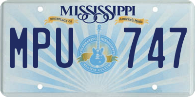 MS license plate MPU747