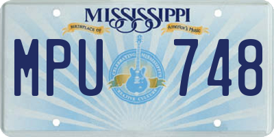 MS license plate MPU748
