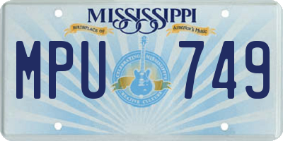 MS license plate MPU749
